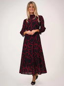 Simona Print Dress - Red Print