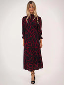 Simona Print Dress - Red Print