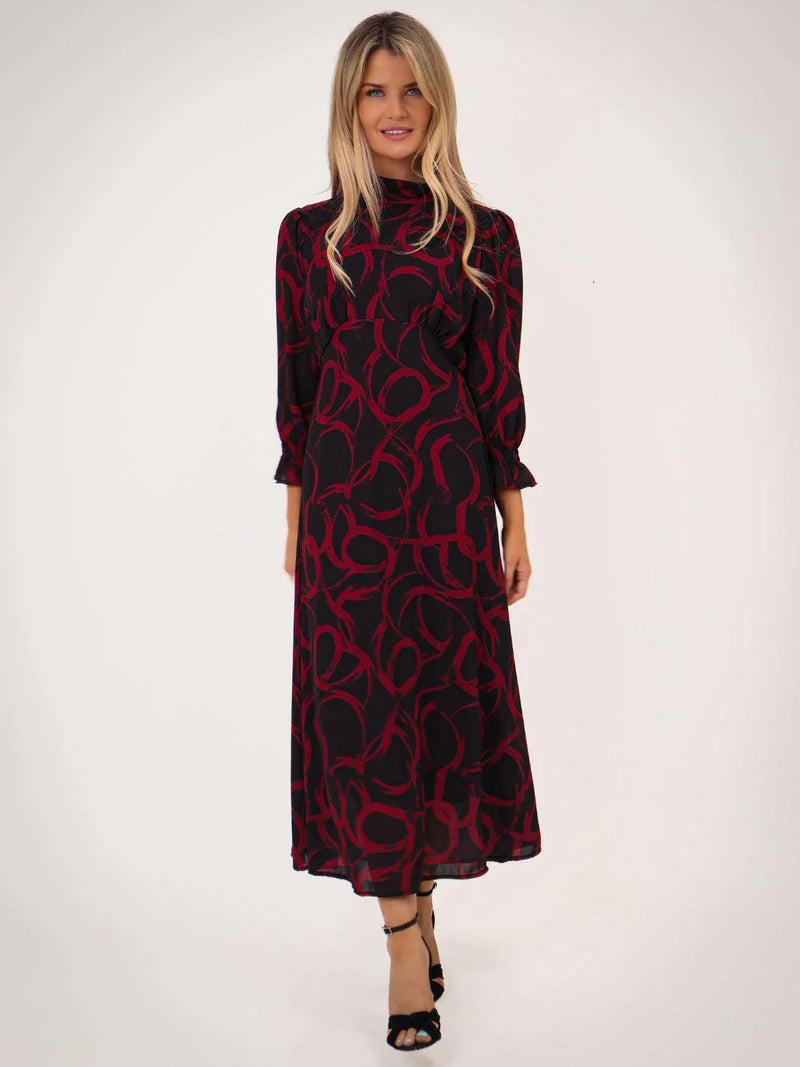 Simona Print Dress - Red Print