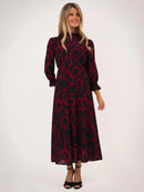 Simona Print Dress - Red Print