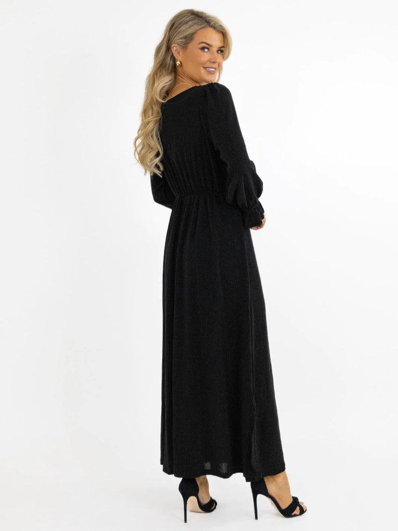 Streasa Lurex Dress - Black