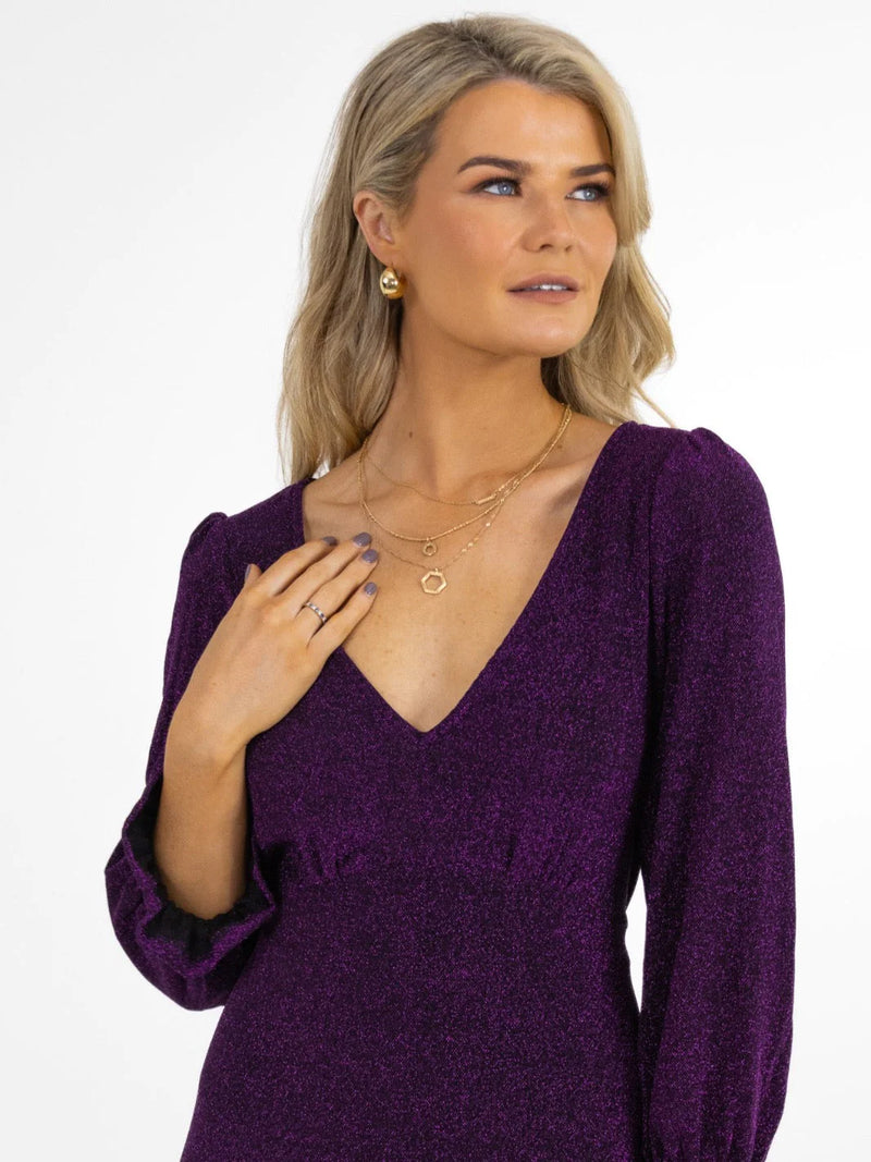 Streasa Lurex Dress - Purple