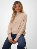 Verona Polo Neck Jumper - Oatmeal