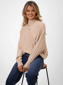 Verona Polo Neck Jumper - Oatmeal