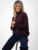 Verona Polo Neck Jumper - Burgundy