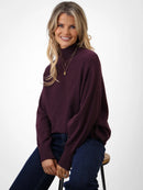 Verona Polo Neck Jumper - Burgundy