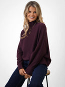 Verona Polo Neck Jumper - Burgundy