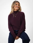 Verona Polo Neck Jumper - Burgundy