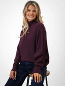 Verona Polo Neck Jumper - Burgundy