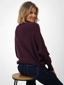 Verona Polo Neck Jumper - Burgundy