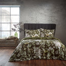 Lavish Moss Floral Printed Piped Cotton Sateen Duvet Cover Set