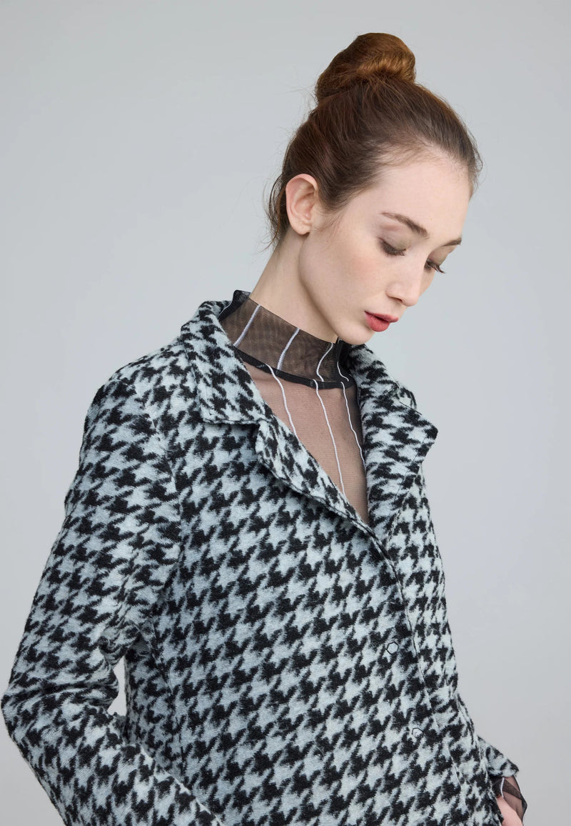 ZARIA KNITTED JACKET - Houndstooth