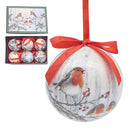 Set of 6 Robin Baubles in Box