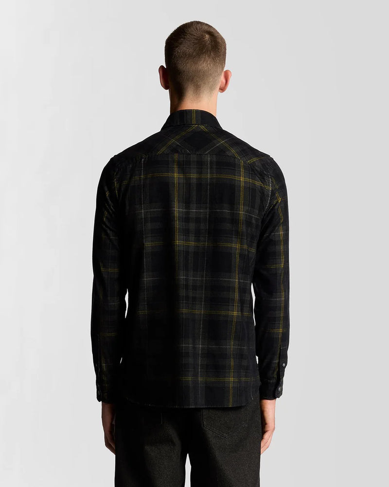 Tartan Corduroy Shirt - Jet Black