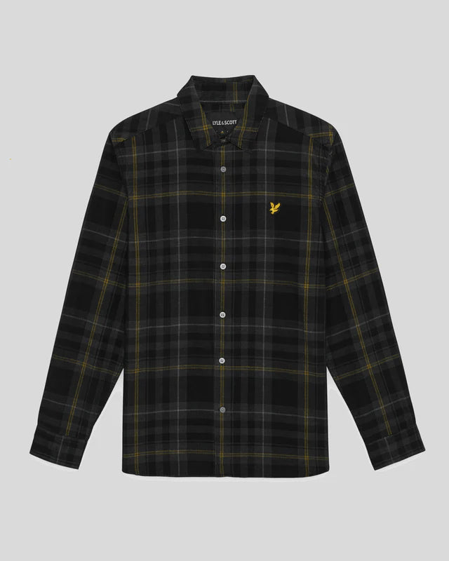 Tartan Corduroy Shirt - Jet Black