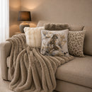 Snow Leopard Velvet Cushion