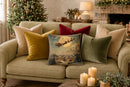 Christmas Santa Sleigh Ride Velvet Cushion