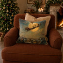 Christmas Santa Sleigh Ride Velvet Cushion