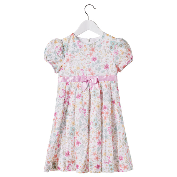Lucy Floral Dress - Aqua/pink