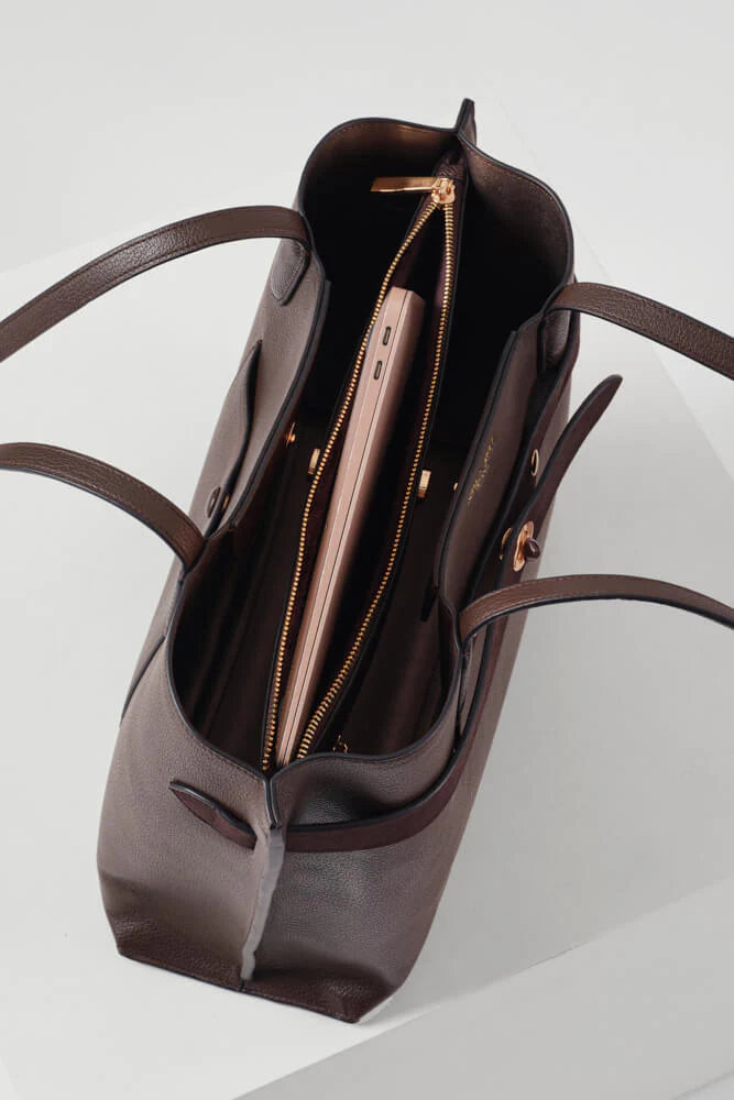 Oriana Laptop Tote - Chocolate