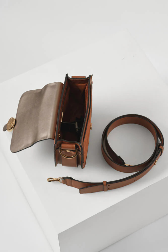 Venetia Saddle Crossbody - Tan