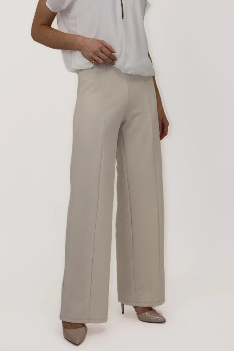 Lulu High Waist Trousers - Beige