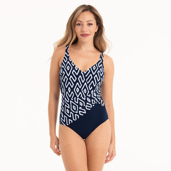 Tribal Monotones Swimsuit - Dark Blue
