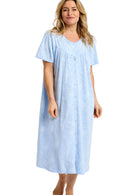 Dotty Floral Nightdress - Blue