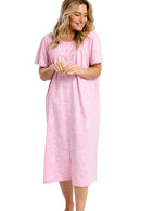 Dotty Floral Nightdress - Pink