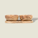 Olive Wood Salt & Pepper Pinch Pot Tray