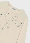 Long Sleeve Printed T-Shirt - Cream