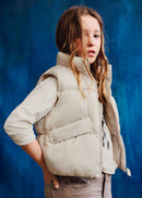 Satin Gilet - Almond