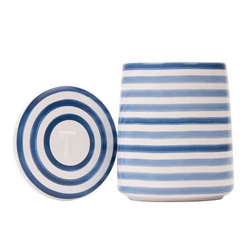 At Home Tea Canister Blue