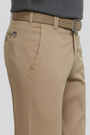 Roma Stretch Waistband Trouser - Brown