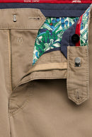 Roma Stretch Waistband Trouser - Brown