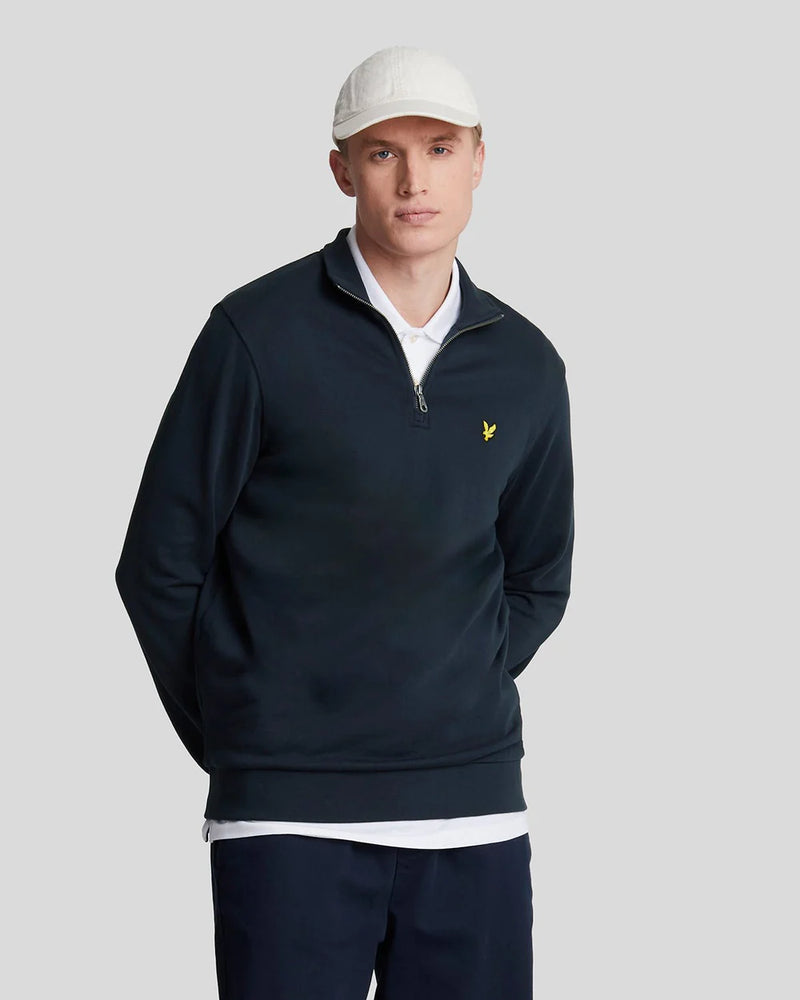 Loopback Quarter Zip Sweat - Dark Navy