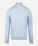 1/2 Zip Cotton Cashmere Jumper - Light Blue