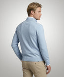1/2 Zip Cotton Cashmere Jumper - Light Blue