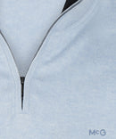 1/2 Zip Cotton Cashmere Jumper - Light Blue