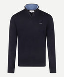 1/2 Zip Cotton Cashmere Jumper - Navy