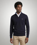 1/2 Zip Cotton Cashmere Jumper - Navy