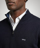 1/2 Zip Cotton Cashmere Jumper - Navy
