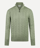 Cable 1/2 Zip Jumper - Light Olive