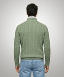 Cable 1/2 Zip Jumper - Light Olive