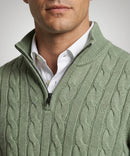 Cable 1/2 Zip Jumper - Light Olive