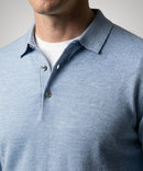Fine Merino Polo - Light Blue