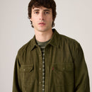 Jackson Long Sleeve Shirt - Olive Night Waffle Cord