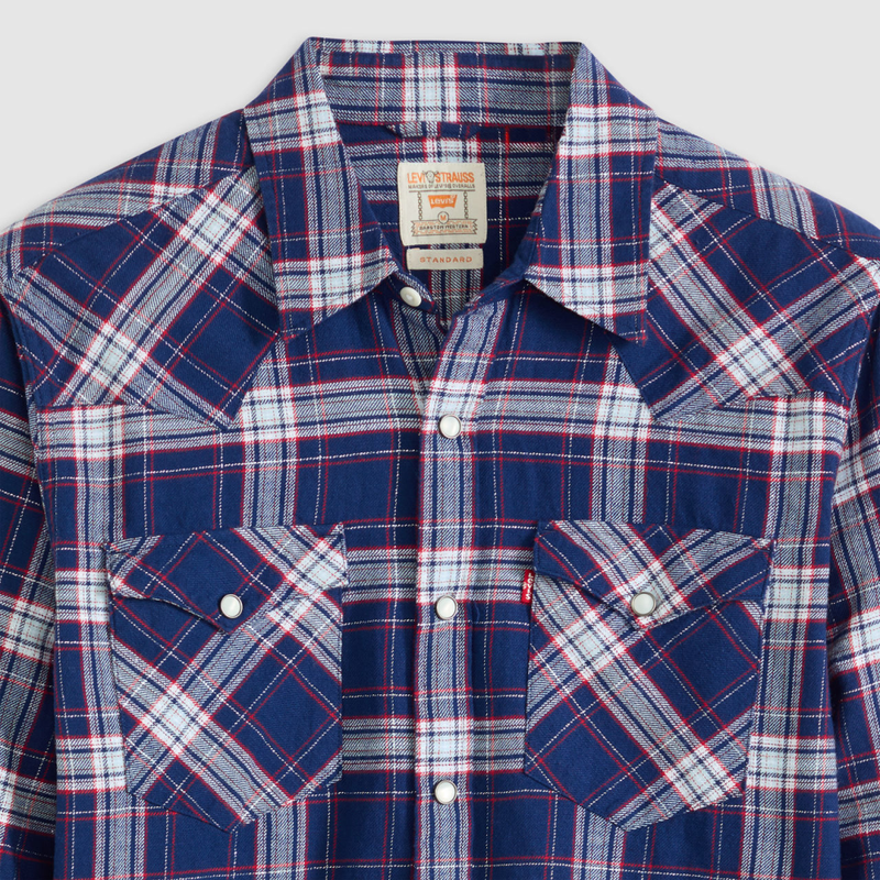 Western Standard Fit Shirt - Hawley Plaid Blue Depths