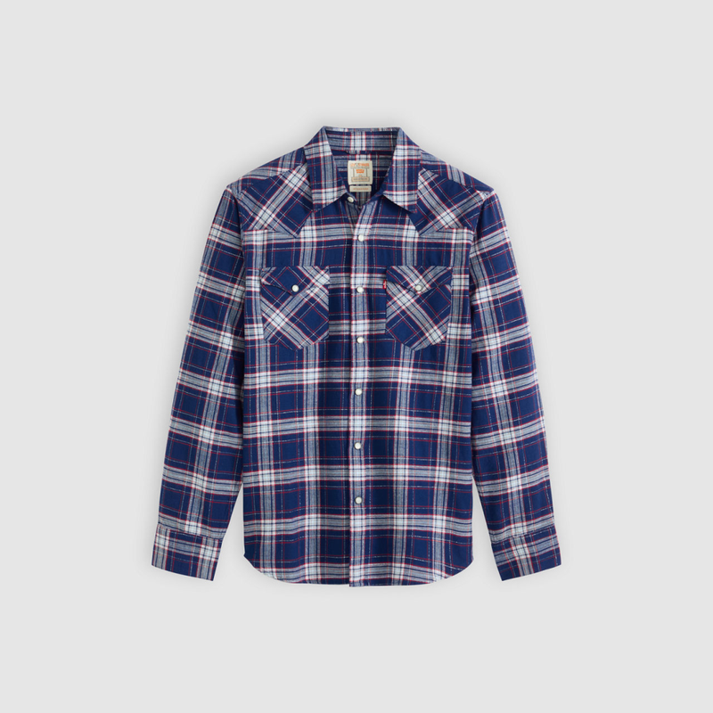 Western Standard Fit Shirt - Hawley Plaid Blue Depths