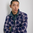 Western Standard Fit Shirt - Hawley Plaid Blue Depths